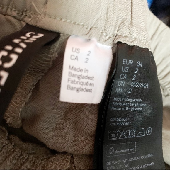 H&M Divided Pull On Short Shorts Olive Green Size 2 - Picture 5 of 5